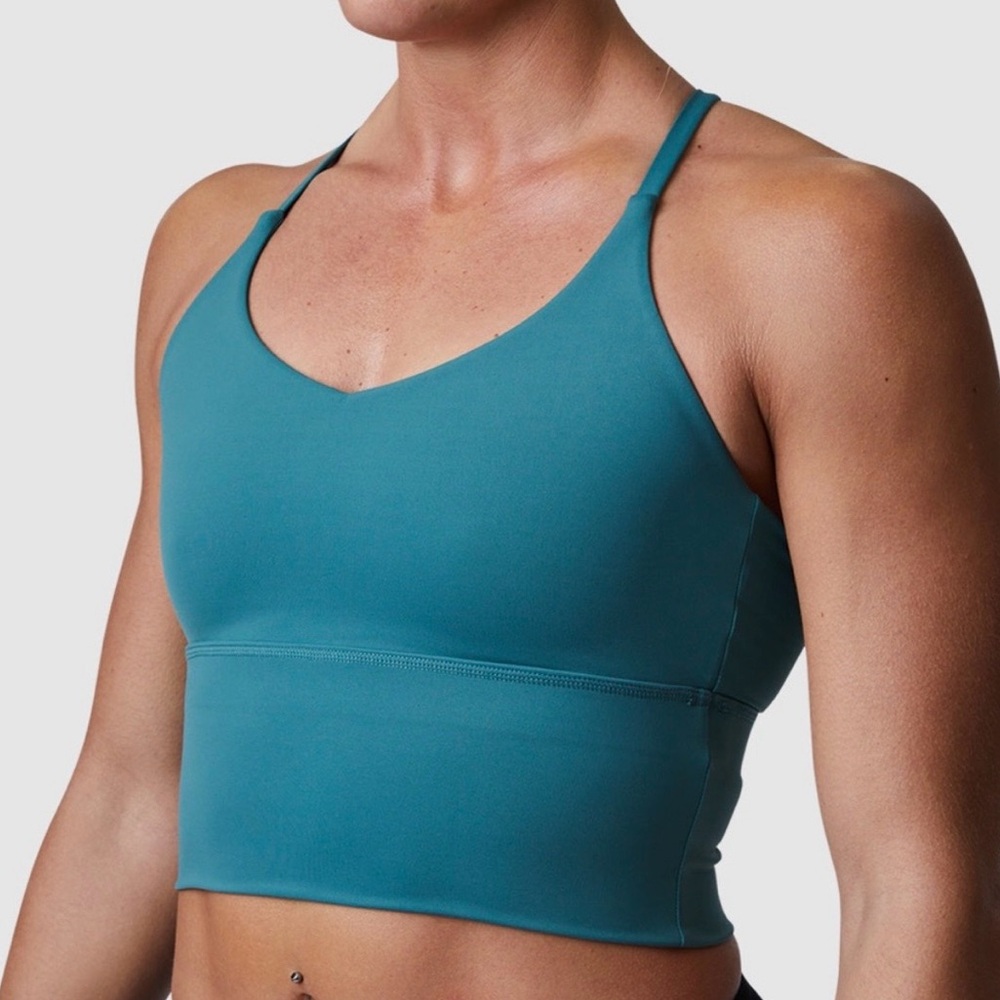 Born Primitive Om The Day Sports Bra 2.0 Aquastone XS Activewear NWT Longline